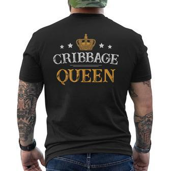 Cribbage Queen Board Card Game Player Gamer Men's T-shirt Back Print | Mazezy