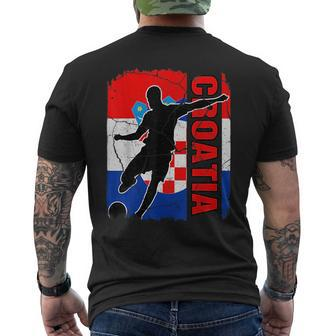 Croatia Soccer Team Croatian Flag Jersey Football Fans Men's Back Print T-shirt | Mazezy
