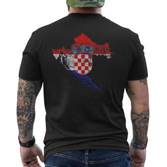 Croatia Stylized Artistic Flag - Croatian Pride Mens Back Print T-shirt | Mazezy