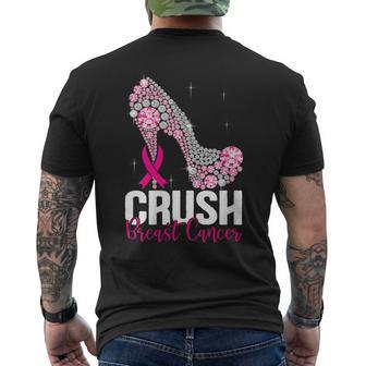 Crush Breast Cancer Awareness Bling Pink Ribbon Men's T-shirt Back Print | Mazezy