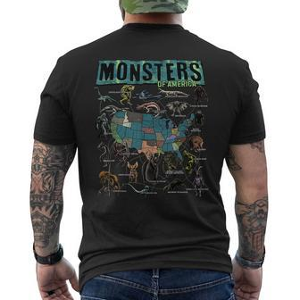 Cryptid Monsters Of America Folklore Creature Cryptozoology Men's T-shirt Back Print - Seseable