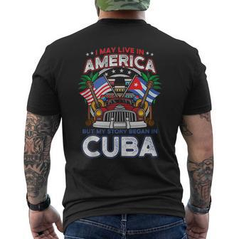 Cuba Usa Spaniard Usa Lover Classic Car Roots Cuba Funny Gifts Mens Back Print T-shirt | Mazezy