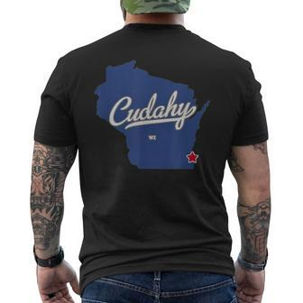 Cudahy Wisconsin Wi Map Men's T-shirt Back Print | Mazezy CA