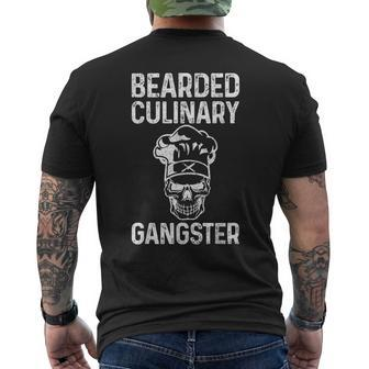 Culinary Gangster Bearded Chef Cook Cooking Bbq Grilling Men's Back Print T-shirt | Mazezy