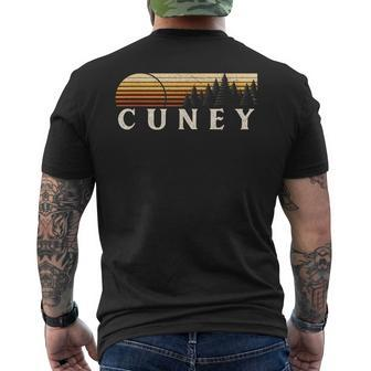 Cuney Tx Vintage Evergreen Sunset Eighties Retro Men's T-shirt Back Print | Mazezy