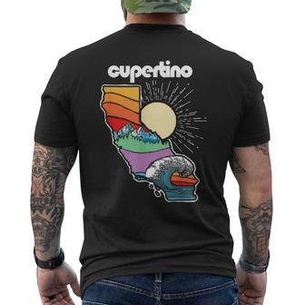 Cupertino California Outdoors Retro Nature Graphic Men's T-shirt Back Print | Mazezy