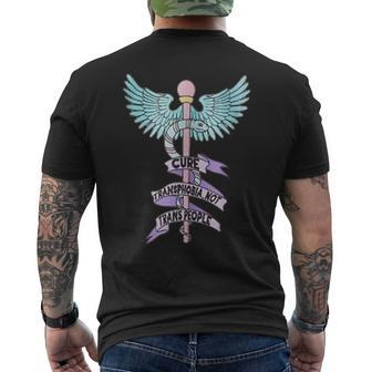 Cure Transphobia Not Trans People Lgbt Pride 2023 Mens Back Print T-shirt - Thegiftio UK