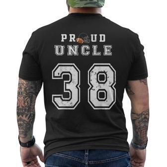Custom Proud Football Uncle Number 38 Personalized For Men Mens Back Print T-shirt | Mazezy