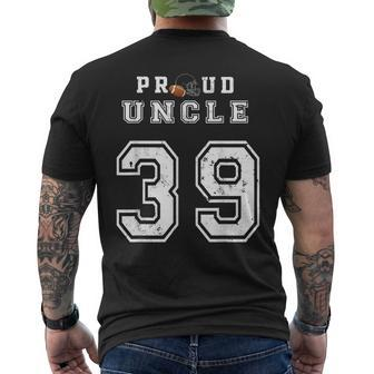 Custom Proud Football Uncle Number 39 Personalized For Men Mens Back Print T-shirt | Mazezy