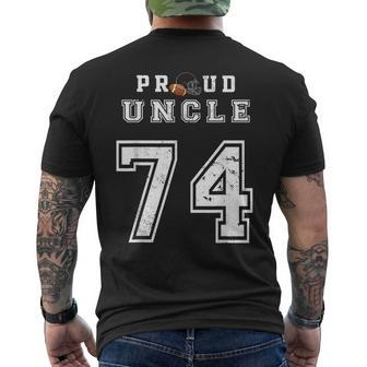 Custom Proud Football Uncle Number 74 Personalized For Men Mens Back Print T-shirt | Mazezy DE