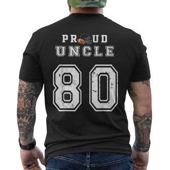 Custom Proud Football Uncle Number 80 Personalized For Men Mens Back Print T-shirt | Mazezy