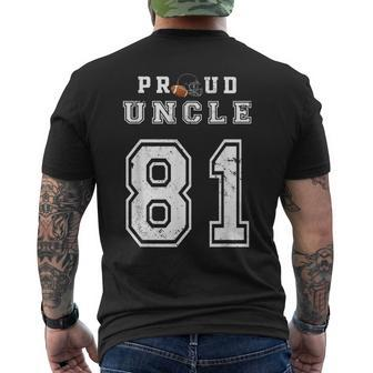 Custom Proud Football Uncle Number 81 Personalized For Men Mens Back Print T-shirt | Mazezy AU