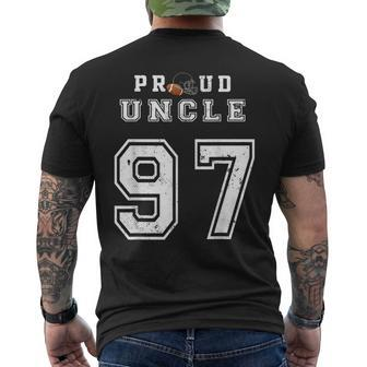 Custom Proud Football Uncle Number 97 Personalized For Men Mens Back Print T-shirt | Mazezy