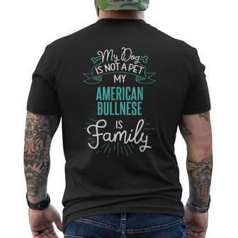 Cute American Bullnese Family Dogn Men's T-shirt Back Print | Mazezy