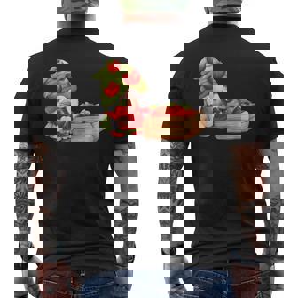 Cute Apple Lover Garden Gnome Fall Autumn Apple Picking Men's T-shirt Back Print | Mazezy