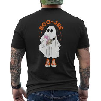 Cute Boo Ghost Spooky Halloween Costume Boo Jee Boujee Men's T-shirt Back Print - Seseable