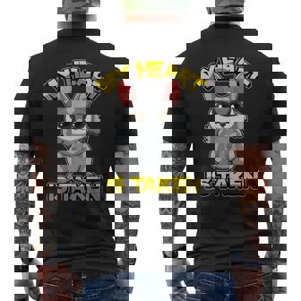 Cute Bushbaby Matching Couple Animal Humor My Heart Is Taken Men's T-shirt Back Print | Mazezy