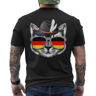 Cute Cat German Flag Oktoberfest Pride Germany Festival Men's T-shirt Back Print | Mazezy