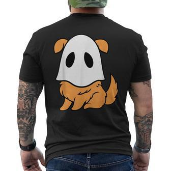 Cute Dog Ghost Halloween Spooky Season Ghost Costume Men's T-shirt Back Print | Mazezy