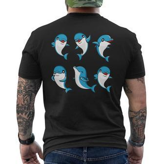 Cute Dolphin Animal Ocean Biologists Dolphin Lover Mens Back Print T-shirt - Monsterry UK