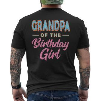 Cute Donut Grandpa Birthday Girl Sweet Family Donut Grandpa Funny Gifts Mens Back Print T-shirt | Mazezy