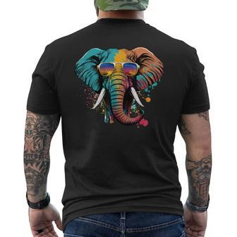 Cute Elephant Lover Animal On Elephant Men's T-shirt Back Print - Monsterry