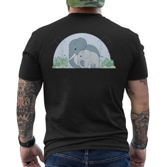Cute Elephants - Adorable Illustration - Classic Mens Back Print T-shirt - Thegiftio UK