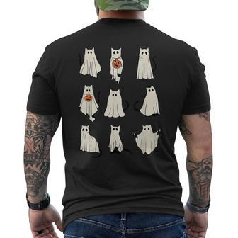 Cute Ghost Cats Cat Halloween Outfit Costumes Men's T-shirt Back Print - Monsterry DE
