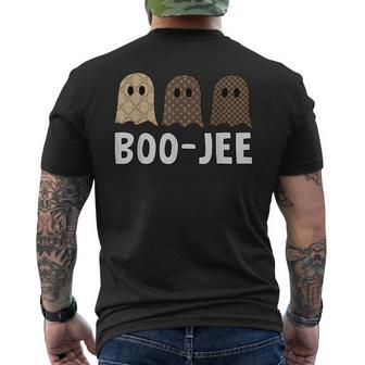Cute Ghost Halloween Costume Boujee Boo-Jee Spooky Season Men's T-shirt Back Print | Mazezy