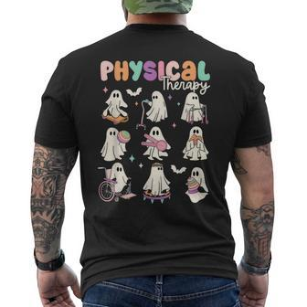 Cute Ghost Physical Therapy Pt Physical Therapist Halloween Men's T-shirt Back Print - Seseable