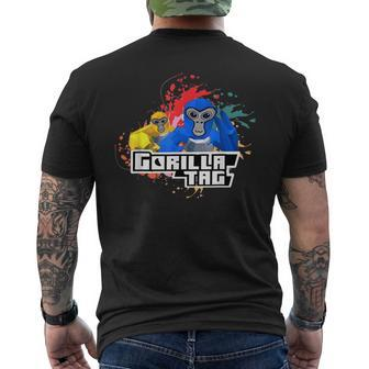 Cute Gorilla Tag Monke Vr Gamer For Kids Adults Ns Gift Mens Back Print T-shirt - Seseable