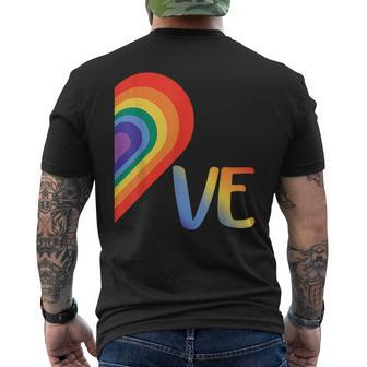 Cute Half Heart Love Lgbtq Pride Lesbian Gay Couple Matching Mens Back Print T-shirt | Mazezy