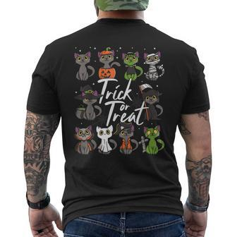 Cute Halloween Cats Trick Or Treat Men's T-shirt Back Print - Monsterry CA