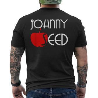 Cute Johnny Appleseed Men's T-shirt Back Print | Mazezy