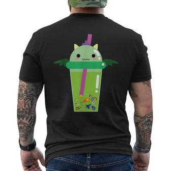Cute Kawaii Bubble Tea Boba Milk Tea Dragon Lover Gift Mens Back Print T-shirt | Mazezy