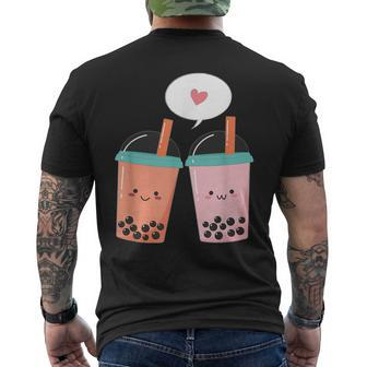 Cute Kawaii Bubble Tea Boba Milk Tea Lover Gift Mens Back Print T-shirt | Mazezy