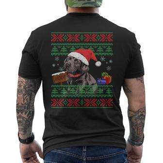 Cute Labrador Retriever Dog Santa Hat Ugly Christmas Sweater Men's T-shirt Back Print - Monsterry UK