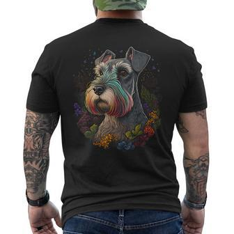 Cute Miniature Schnauzer Dog On Miniature Schnauzer Lover Mens Back Print T-shirt - Seseable