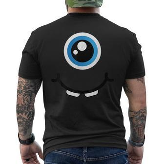 Cute Monster Face Scary Eyeball & Mouth Gift Funny Monster Mens Back Print T-shirt | Mazezy