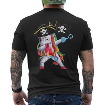 Cute Pirate Unicorn Dabbing Apparel Halloween Costume Men's T-shirt Back Print - Monsterry