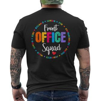 Cute School Secretary Admin Appreciation Front Office Squad Men's T-shirt Back Print | Mazezy