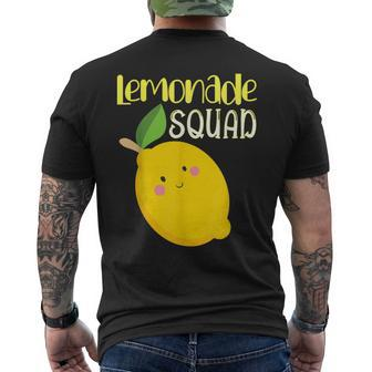 Cute Smiling Kawaii Lemon Lemonade Squad Men's Back Print T-shirt | Mazezy