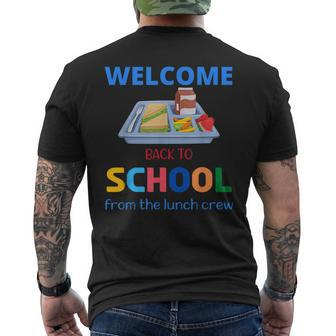 Cute Welcome Back To School From The Lunch Crew Lunch Lady Mens Back Print T-shirt - Seseable