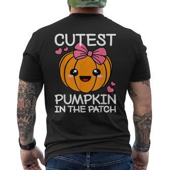 Cutest Pumpkin In The Patch Halloween Kawaii Girls Kids Halloween Men's T-shirt Back Print | Mazezy
