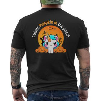 Cutest Pumpkin In The Patch Unicorn Witch Halloween Kawaii Men's T-shirt Back Print | Mazezy