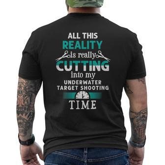 Cutting Into My Underwater Target Shooting Time Men's T-shirt Back Print | Mazezy