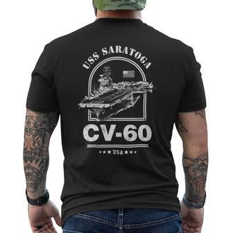 Cv-60 Uss Saratoga Mens Back Print T-shirt - Monsterry AU