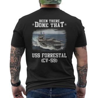 Cv59 Uss Forrestal Navy Ships Men's Back Print T-shirt | Mazezy