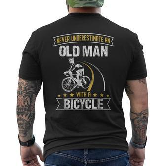 Cycling Never Underestimate An Old Man With A Bicycle Gift For Mens Mens Back Print T-shirt | Mazezy
