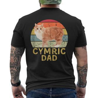 Cymric Cat Dad Retro Vintage Cats Lovers & Owners Men's T-shirt Back Print | Mazezy